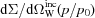 [{\rm d}\Sigma/{\rm d}\Omega_{\rm W}^{\rm inc}(p/p_0)]
