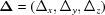 [{{\boldDelta }} = ({\Delta _x},{\Delta _y},{\Delta _z})]