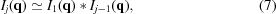 [{I_j} ({\bf q}) \simeq I_1 ({\bf q}) * I_{j-1} ({\bf q}) , \eqno(7)]