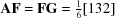 [{\bf AF} = {\bf FG} =\textstyle {{1} \over {6}}[132]]