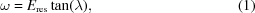 [\omega = E_{\rm{res}}\tan(\lambda), \eqno(1)]