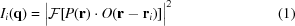 [I_i({\bf{q}}) = \big|{\cal{F}}[P({\bf{r}})\cdot O({\bf{r}}-{\bf{r}}_i)]\big|^2 \eqno(1)]
