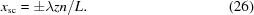 [{x_{\rm{sc}}} = \pm \lambda{z}n/L. \eqno(26)]