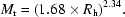[M_{\rm r} = (1.68 \times R_{\rm h})^{2.34}.]