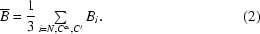 [\overline B = {1 \over 3}\textstyle\sum\limits_{i = N,C^\alpha, C'}B_i. \eqno(2)]