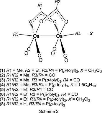 Iucr Asymmetric Diosmium Sawhorse Complexes