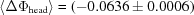 [\langle \Delta\Phi _{{\rm head}}\rangle = (-0.0636 \pm 0.0006)]