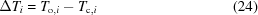 [\Delta T_i = T_{{\rm o},i} - T_{{\rm c},i} \eqno (24)]