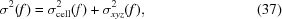 [\sigma^2(f) = \sigma^2_{\rm cell}(f) + \sigma^2_{xyz}(f), \eqno (37)]
