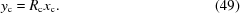 [y_{\rm c} = R_{\rm c} x_{\rm c}. \eqno (49)]