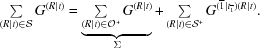 [\textstyle\sum\limits_{(R\mid t) \in {\cal S}} G^{(R\mid t)} = \underbrace{\textstyle\sum\limits_{(R\mid t) \in {\cal O}^+} G^{(R\mid t)} }_{\Sigma} + \sum\limits_{(R\mid t) \in {\cal S}^+} G^{( {{\overline 1}\mid}{t_{{\overline 1}}}) (R\mid t)}.]