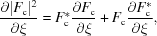 [{{\partial |{F_{\rm c}}| ^2}\over{\partial \xi}} = F_{\rm c}^* {{\partial {F_{\rm c}}}\over{\partial \xi}} + {F_{\rm c}}{{\partial {F_{\rm c}^*}}\over{\partial \xi}},]
