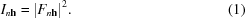 [I_{{n{\bf h}}} = |F_{{n{\bf h}}}|^{2}.\eqno(1)]