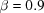 [\beta = 0.9]