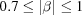 [0.7\leq|\beta|\leq 1]