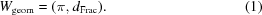 [W_{\rm geom} = \sinc(\pi,d_{\rm Frac}). \eqno (1)]