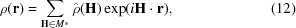 [\rho ({\bf r}) = \sum_{{\bf H} \in M^*} \hat{\rho}({\bf H}) \exp (i{\bf H}\cdot{\bf r}), \eqno(12)]