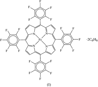 Iucr 5 10 15 Tetrakis Pentafluorophenyl Porphyrinato Iron Ii Benzene Disolvate