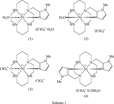 Iucr Four Niii Complexes With The New Cyclam Methylimidazole Ligand 1 1 Methyl 1h Imidazol 2 Yl Methyl 1 4 8 11 Tetraazacyclotetradecane