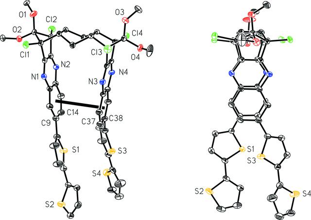 (IUCr) Crystal structure of a fluorescent C-shaped mol­ecule containing ...