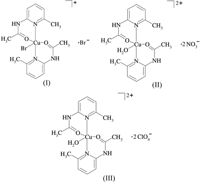 Iucr Copper Ii Bromide Nitrate And Perchlorate Complexes With Sterically Demanding N 6 Methylpyridin 2 Yl Acetamide Ligands