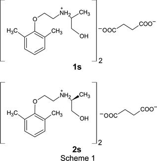 Iucr Supramolecular Architectures Of Succinates Of 1 Hydroxypropan 2 Aminium Derivatives