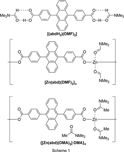 Iucr One Dimensional Networks Formed Via The Self Assembly Of Anthracenedibenzoic Acid With Zinc Ii