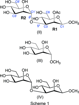 Iucr Conformational Analysis Of The Disaccharide Methyl A D Mannopyranosyl 1 3 2 O Acetyl B D Mannopyranoside Monohydrate