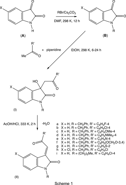 Iucr Synthesis Of N Substituted 3 2 Aryl 2 Oxoethyl 3 Hydroxyindolin 2 Ones And Their Conversion To N Substituted E 3 2 Aryl 2 Oxoethylidene Indolin 2 Ones Synthetic Sequence Spectroscopic Characterization And Structures Of Four 3 Hydroxy