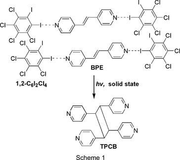 Iucr Crystal Structure And Photoreactivity Of A Halogen Bonded Cocrystal Based Upon 1 2 Diiodoperchlorobenzene And 1 2 Bis Pyridin 4 Yl Ethylene