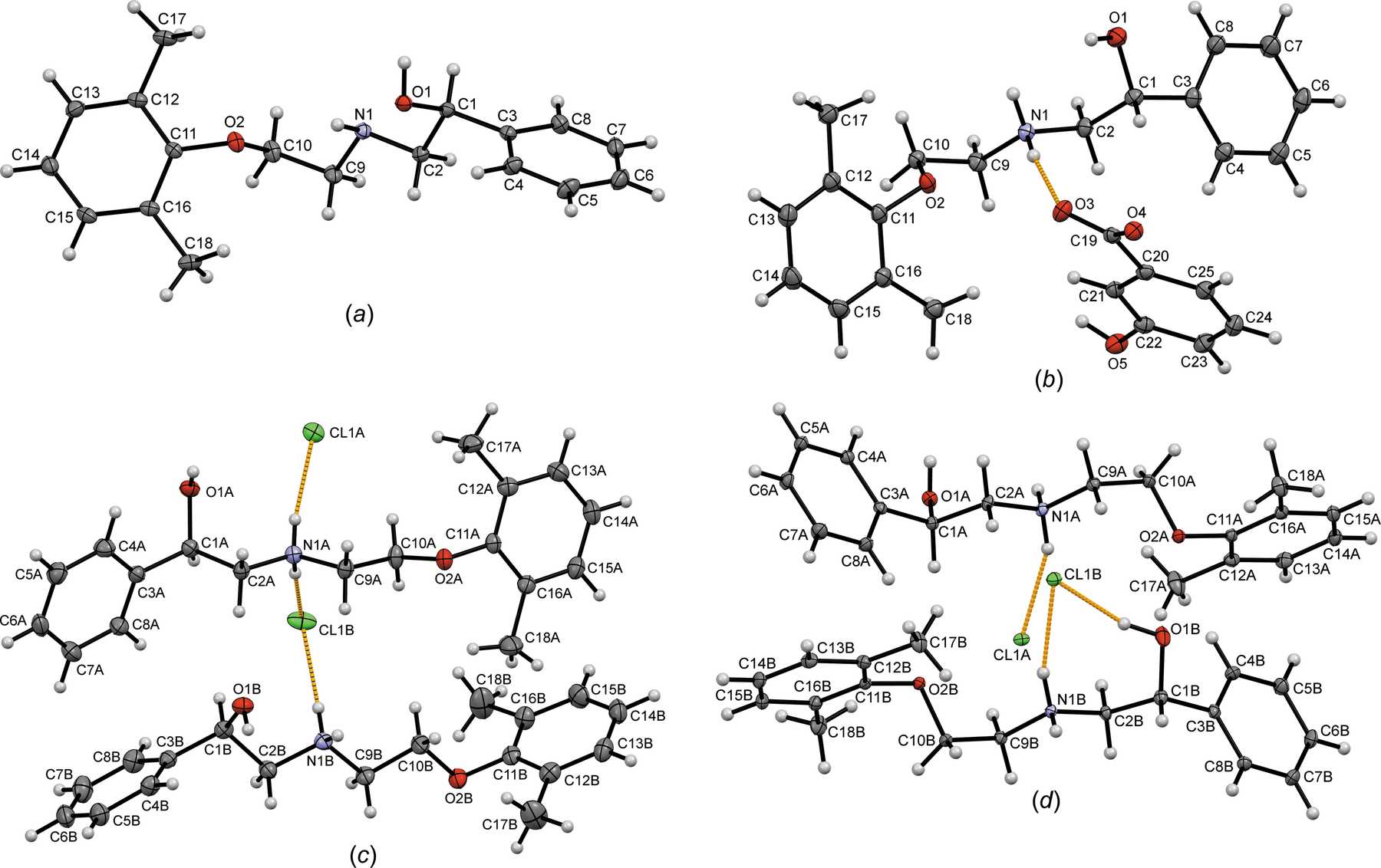 Iucr Influence Of Protonation On The Geometry Of 2 26 Di­methyl­phen­­oxyeth­yl Amino 1 1075