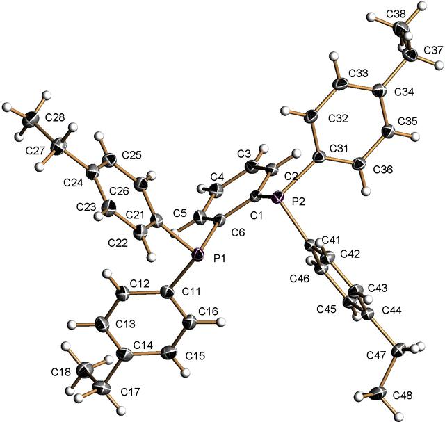(IUCr) Bis­[1,2-bis­( p -ethyl­benzene)­phosphino]­benzene