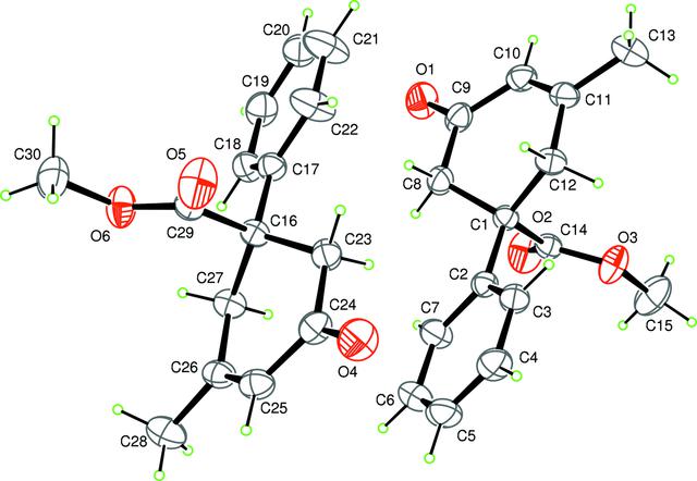 (IUCr) ( R , S )-Methyl 3-methyl-5-oxo-1-phenyl­cyclo­hex-3-ene-1 ...