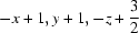 [-x+1, y+1, -z+{\script{3\over 2}}]