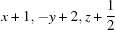 [x+1, -y+2, z+{\script{1\over 2}}]