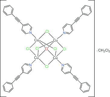 Iucr Synthesis And Structural Characterization Of Hexa M2 Chlorido M4 Oxido Tetrakis 4 Phenylethynyl Pyridine Kn Copper Ii Dichloromethane Monosolvate
