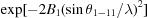 [\exp[-2B_1(\sin\theta_{1-11}/\lambda)^2]]