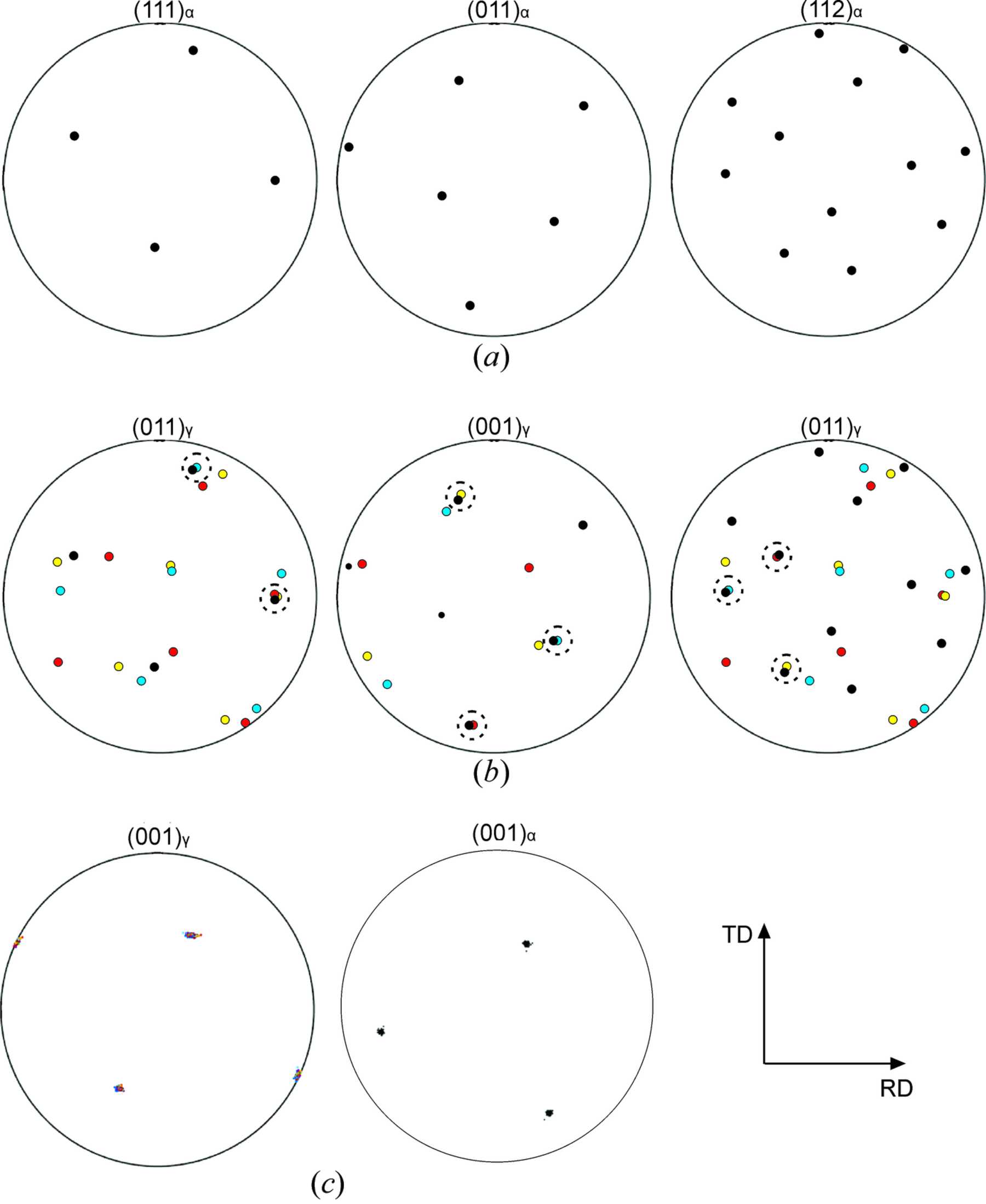 (IUCr) Crystallographic orientation relationships in the α → γ ...