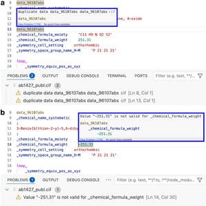 (IUCr) CIF extension for Visual Studio Code
