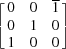 [\left [ \matrix {0& 0& {\overline 1}\cr 0& 1& 0\cr 1& 0& 0} \right ]]