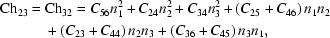 [\eqalign{{\rm{Ch}}_{23}={}&{\rm{Ch}}_{32}=C_{56}n_1^2+C_{24}n_2^2+C_{34}n_3^2+\left(C_{25}+C_{46}\right)n_1n_2\cr&+\left(C_{23}+C_{44}\right)n_2n_3+\left(C_{36}+C_{45}\right)n_3n_1,}]