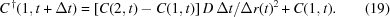 [{C}^{\,\dagger}(1,t+\Delta t)= [C(2,t)-C(1,t)]\,D\,\Delta t/\Delta r(t)^2+C(1,t).\eqno(19)]