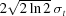 [2\sqrt{2\ln2}\,\sigma_t]